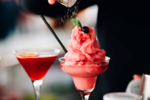 strawberry daiquiri from malaga rooftop bar